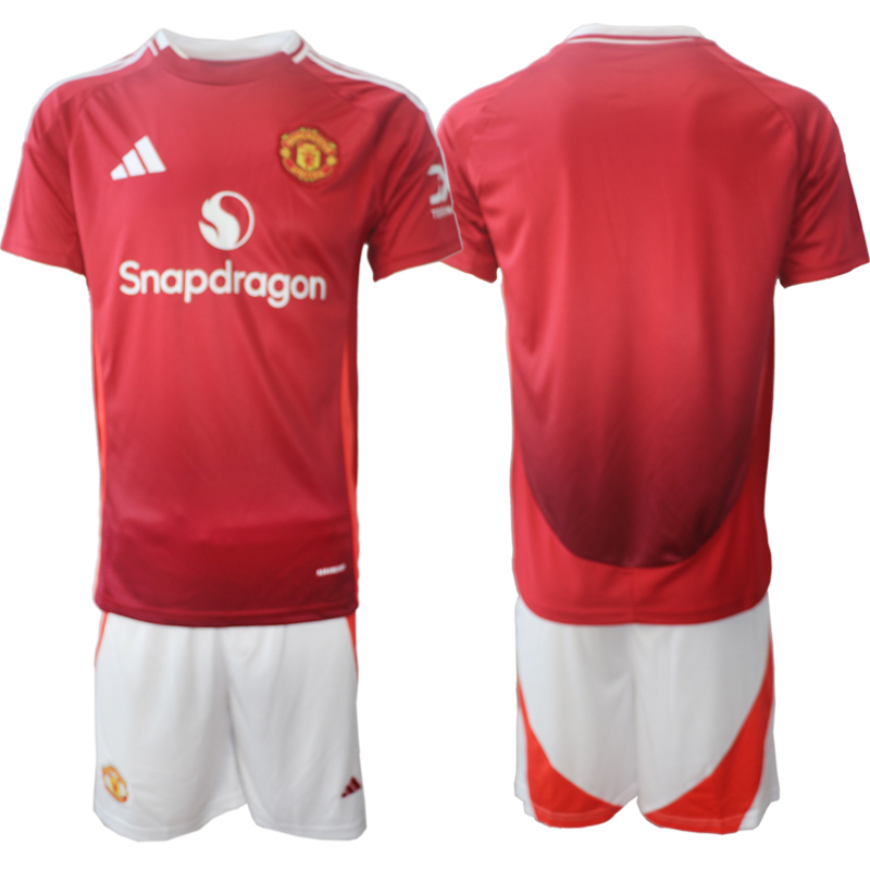 Men 2024-2025 Club Manchester United home Red blank Soccer Jersey